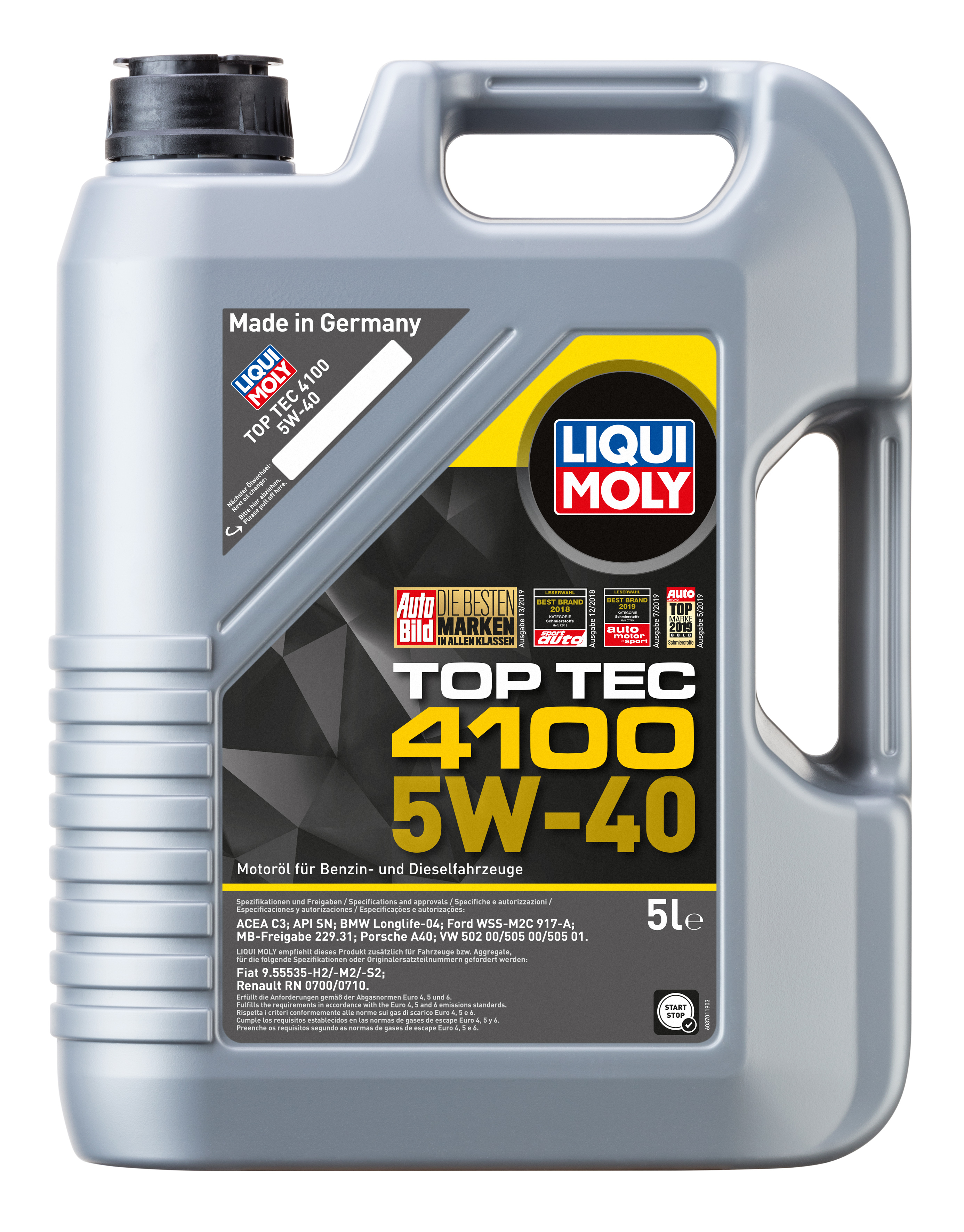 5w-40 Top Tec 4100, 5л (НС-синт.мотор.масло) - Liqui Moly 9511