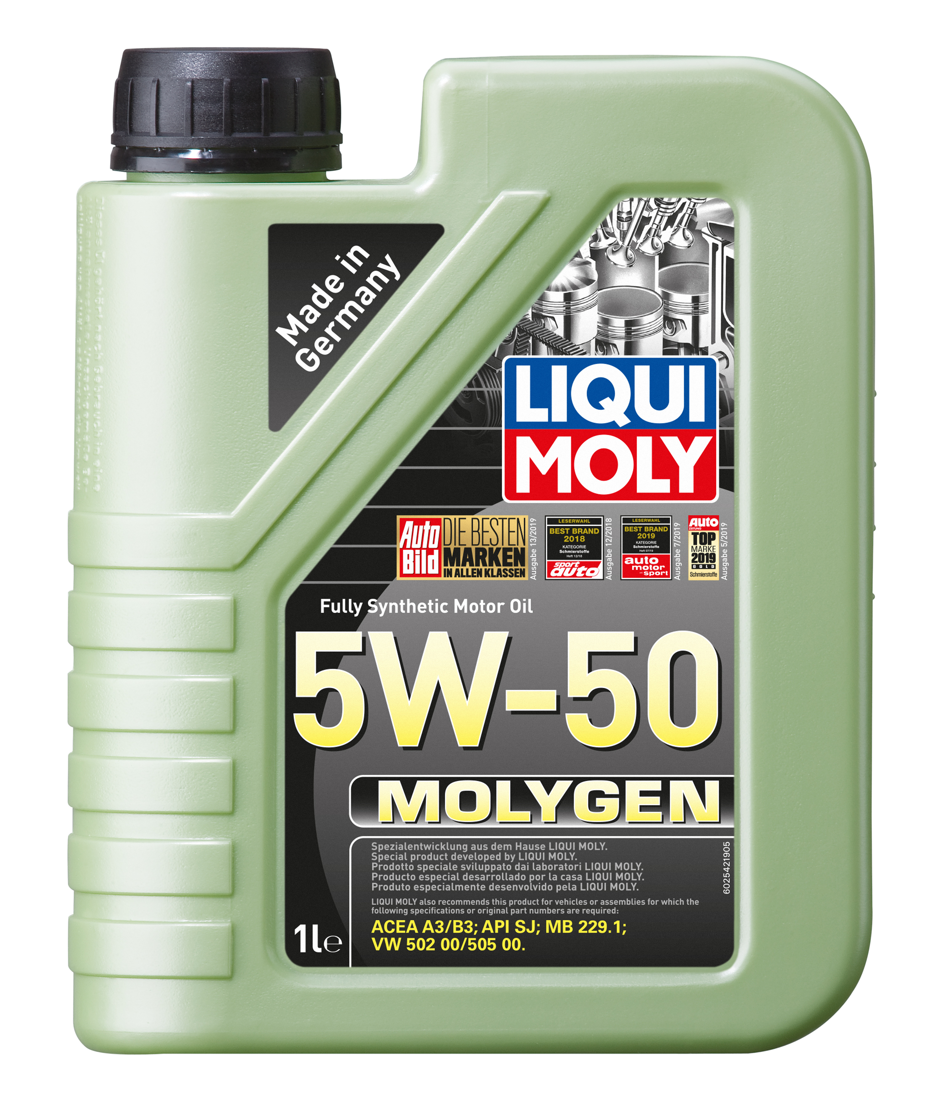 LiquiMoly 5w50 Molygen (1L)_масло моторное! синт.  API sj/cf, acea a3/b3, MB 229.1, VW 502 00/505 00 - Liqui Moly 2542