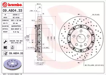 Диск тормозной Floating | перед | - Brembo 09.A804.33