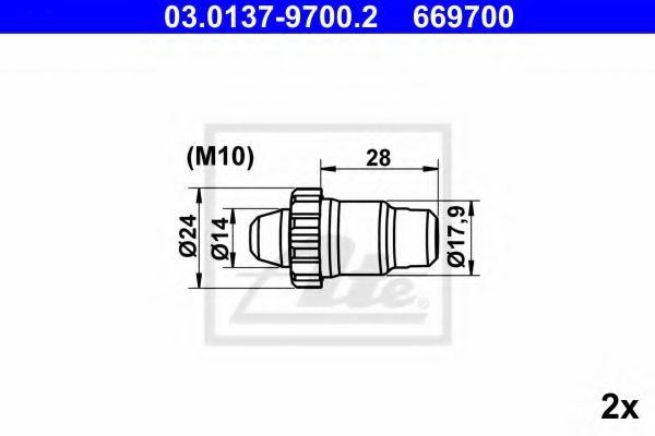 Комплектующие, стояночная тормозная система - ATE 03.0137-9700.2