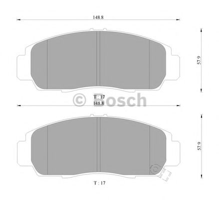 Комплект тормозных колодок, дисковый тормоз - Bosch 0 986 AB9 275
