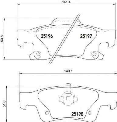 Колодки тормозные дисковые | зад | - Brembo P 37 016