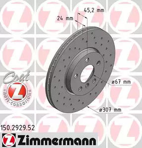 Тормозной диск - Zimmermann 150.2929.52