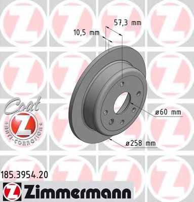 Тормозной диск | зад | - Zimmermann 185.3954.20