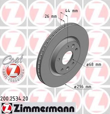 Тормозной диск | перед | - Zimmermann 200.2534.20