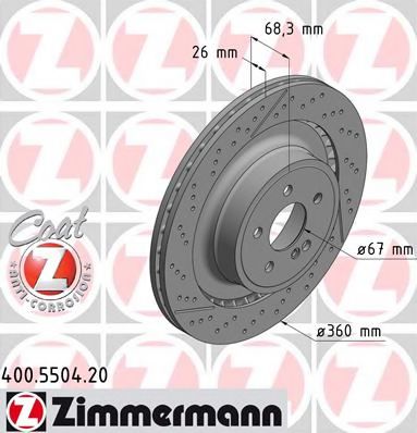 Диск тормозной - Zimmermann 400.5504.20