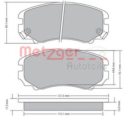 Колодки тормозные дисковые | перед | - Metzger 1170262