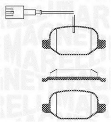 Комплект тормозных колодок, дисковый тормоз - Magneti Marelli 363916060687