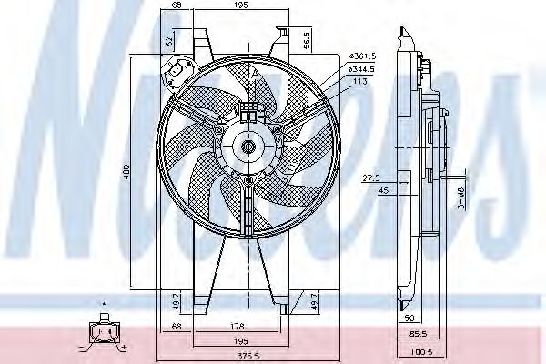 Вентилятор охлаждения двигателя - Nissens 85767