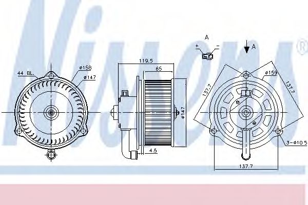 Вентилятор салона - Nissens 87159