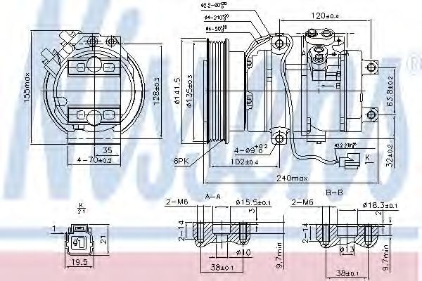 Компрессор, кондиционер - Nissens 890017