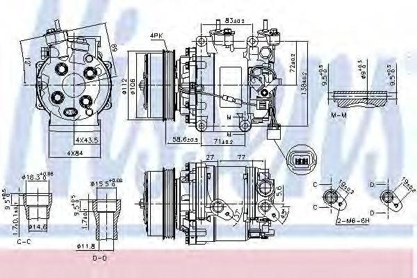 Компрессор, кондиционер - Nissens 890155