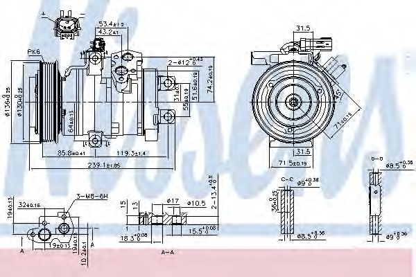 Компрессор, кондиционер - Nissens 890162
