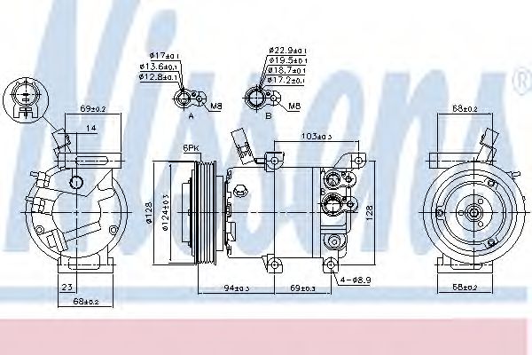 Компрессор, кондиционер - Nissens 890176