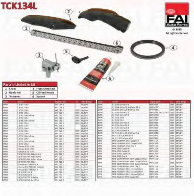 Комплект цепи привода распредвала - FAI TCK134L