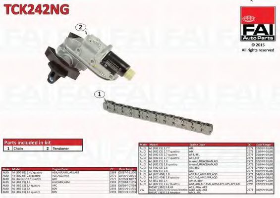 Комплект цепи привода распредвала - FAI TCK242NG