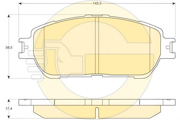 Колодки тормозные дисковые | перед | - Girling 6136126