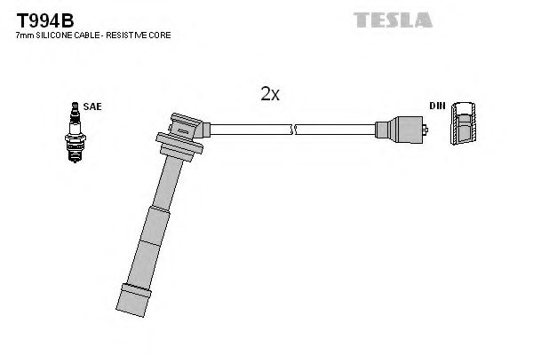 Комплект проводов зажигания - Tesla T994B