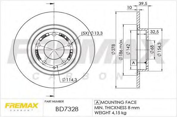 Тормозной диск | зад | - FREMAX BD-7328