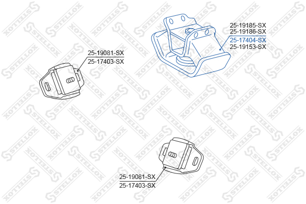 Опора двигателя передняя Toyota land CR - Stellox 25-17404-SX