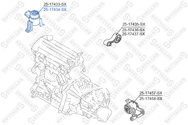 Подушка двигателя правая Mazda 6 GH 200 - Stellox 25-17434-SX