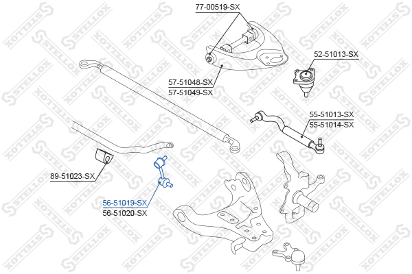 Тяга стаб. пер. л.  Hyundai Terracan all | перед лев | - Stellox 56-51019-SX