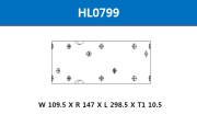 Накладка тормозная hyundai hd78 (шир.110мм, 14 отверстий) - HSB HL0799