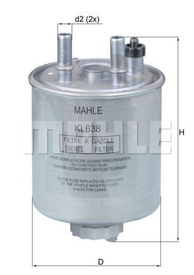 Фильтр топливный - Mahle KL638