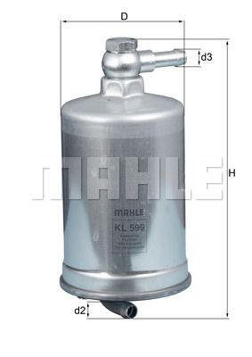 Фильтр топливный - Mahle KL599