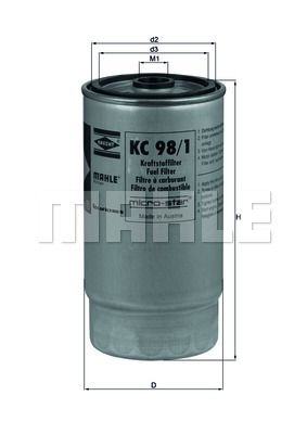 Фильтр топливный - Mahle KC981