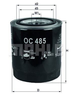 Фильтр масляный - Mahle OC485