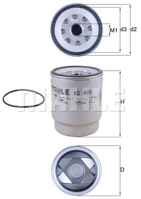 Фильтр топливный - Mahle KC491D