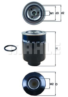 Фильтр топливный - Mahle KC135D