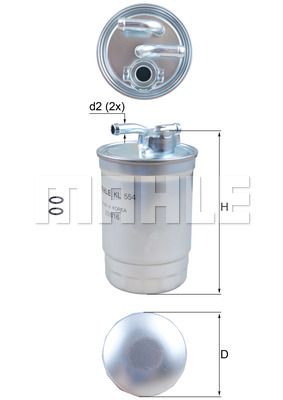 Фильтр топливный - Mahle KL554D