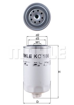 Фильтр топливный - Mahle KC186