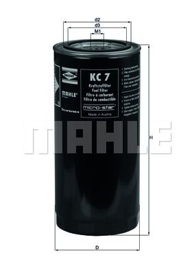 Фильтр топливный HCV - Mahle KC7