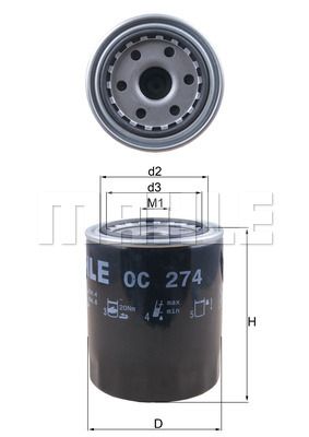 Фильтр масляный - Mahle OC274