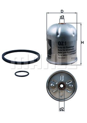 Фильтр масляный HCV - Mahle OZ1D
