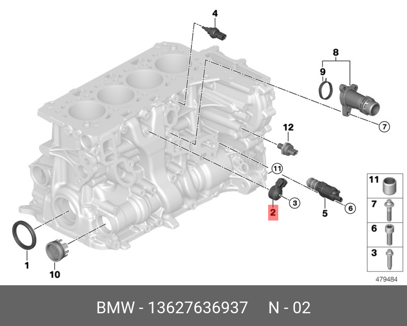Датчик детонации - BMW 13627636937