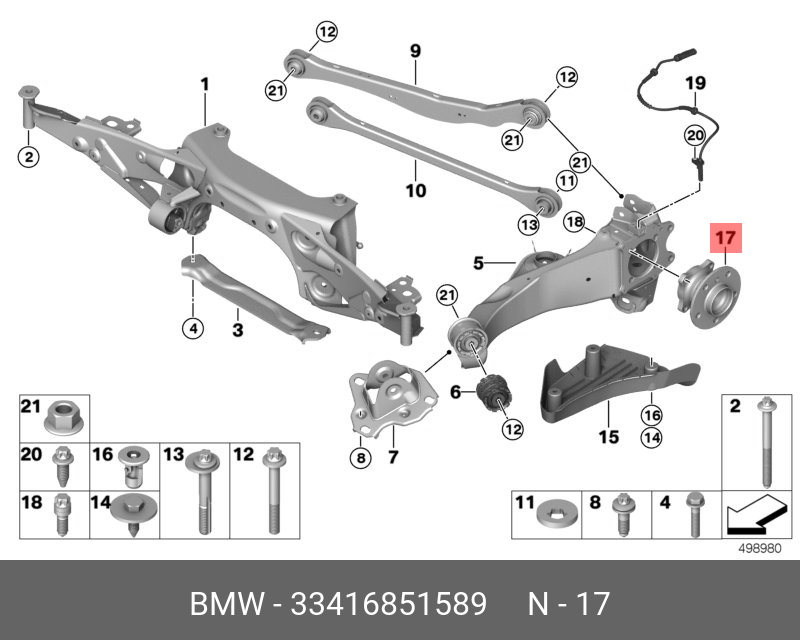 Комплект подшипника ступицы колеса  | зад | - BMW 33416851589