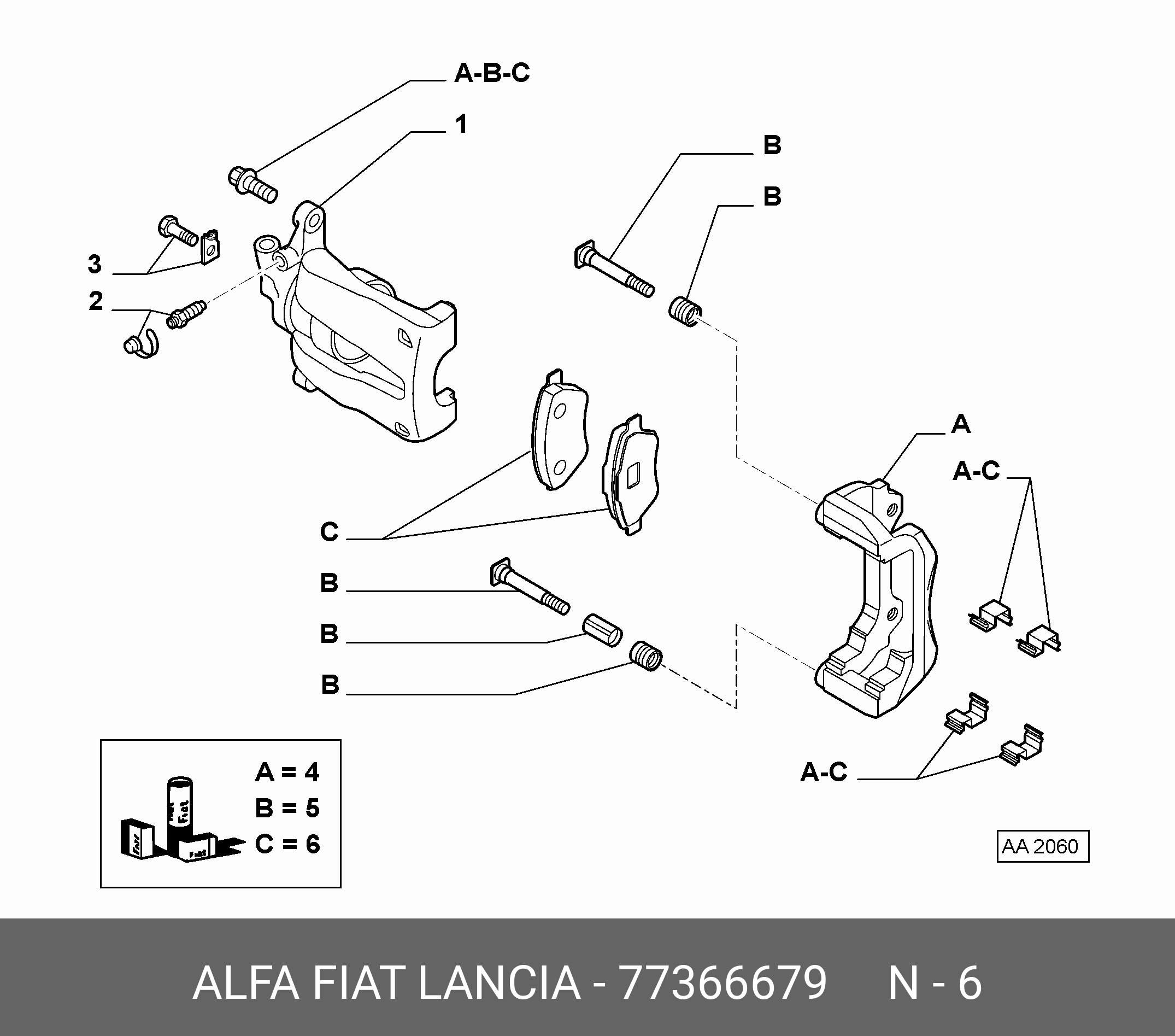 Колодки тормозные дисковые | зад | - Fiat/Alfa/Lancia 77366679