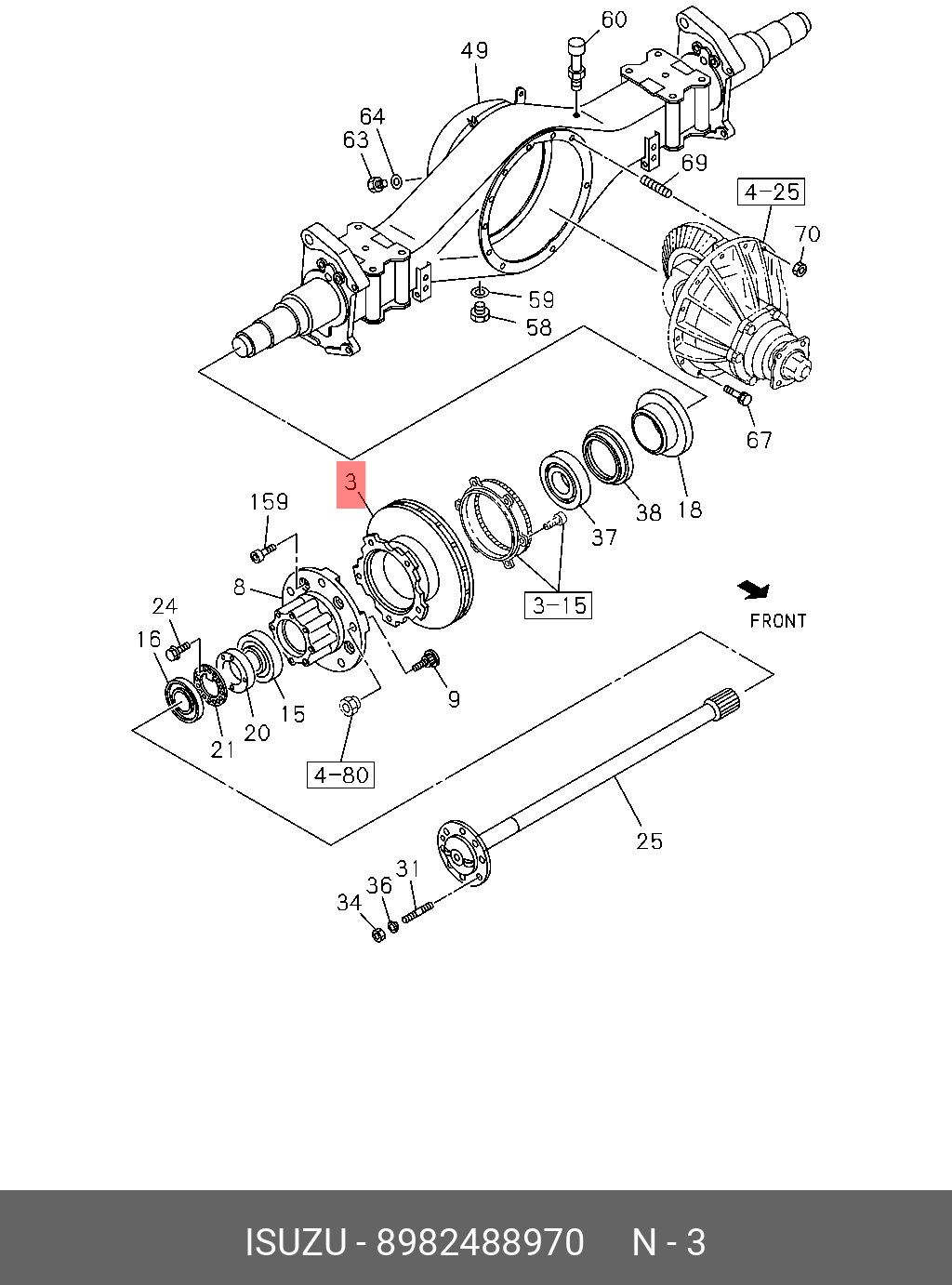 Диск тормозной | зад | - Isuzu 8982488970