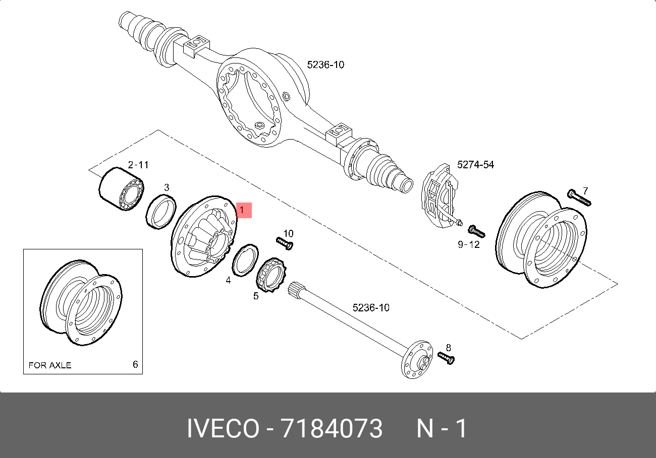 7184073 Ступица задняя iveco eurocargo - Iveco 7184073
