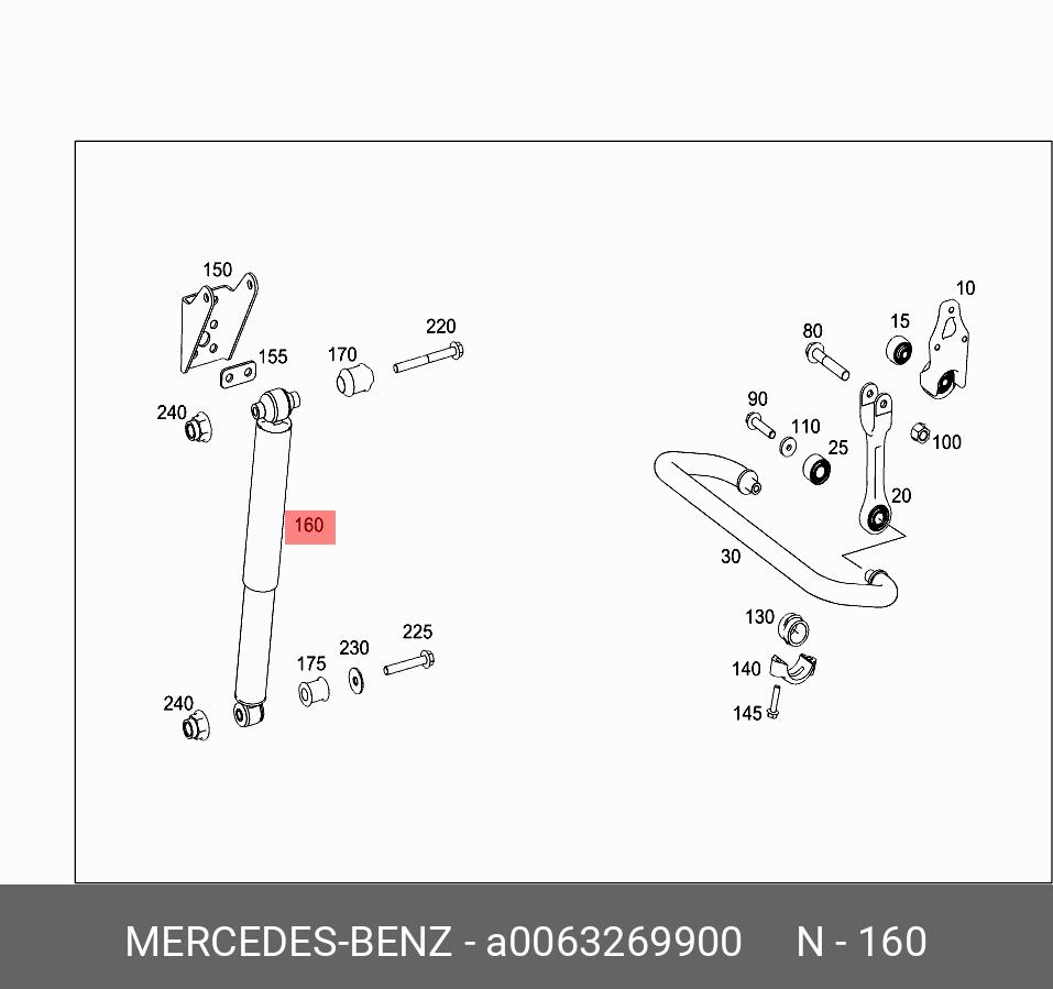 Амортизатор | зад | - Mercedes A0063269900