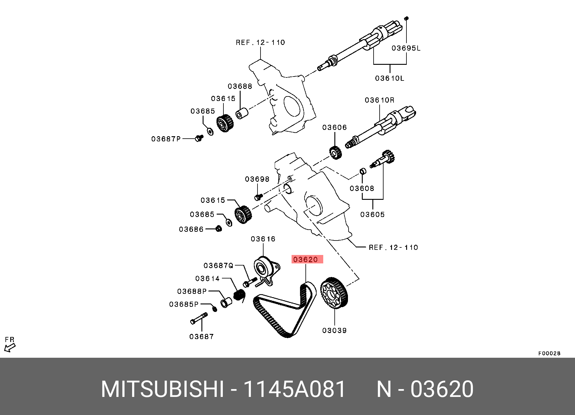 Ремень ГРМ - Mitsubishi 1145A081