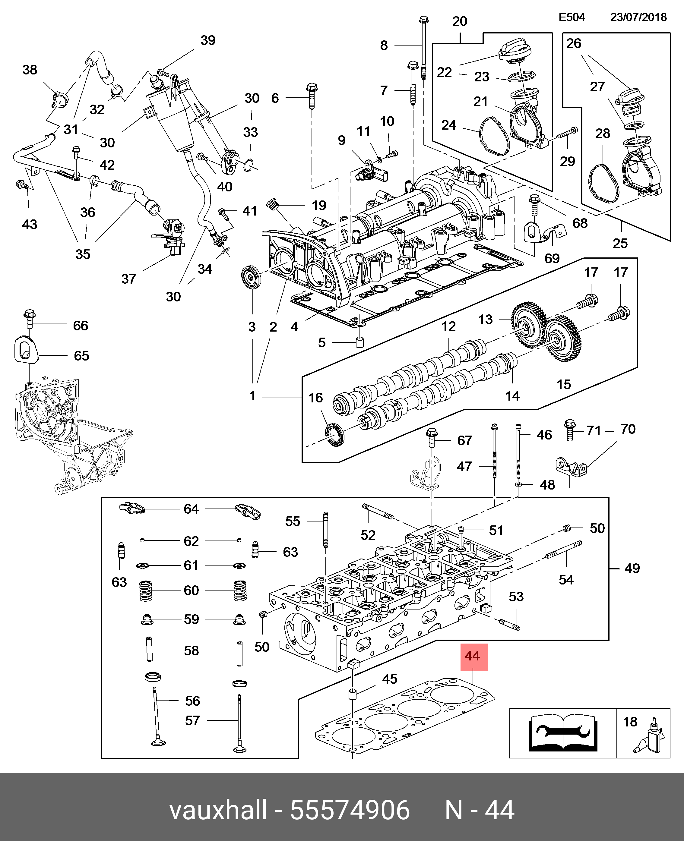 Прокладка головки блока цилиндров - Opel 55574906