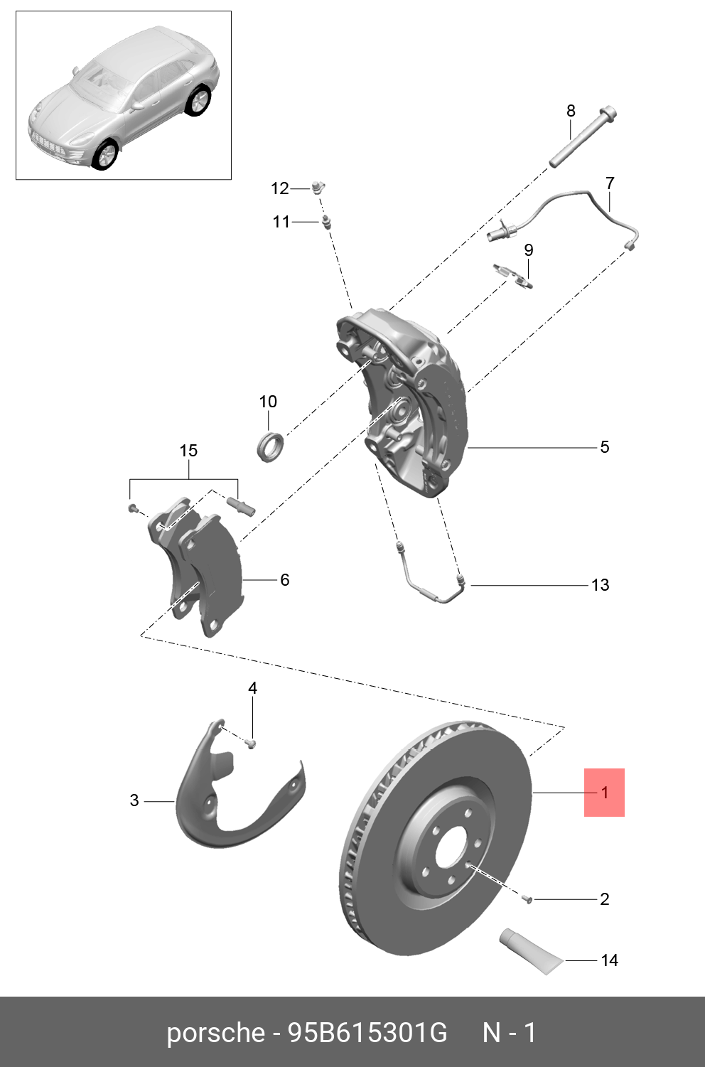 Диск тормозной Porsche 95B615301G