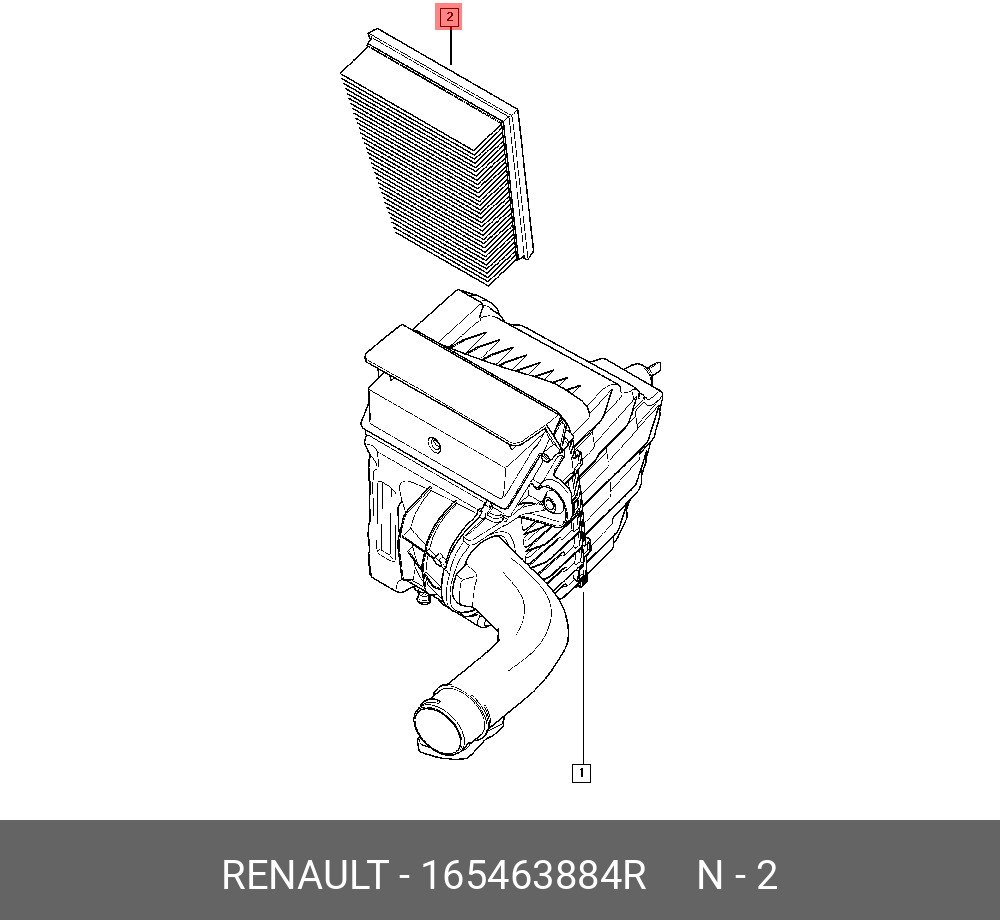 Фильтр воздушный - Renault 165463884R