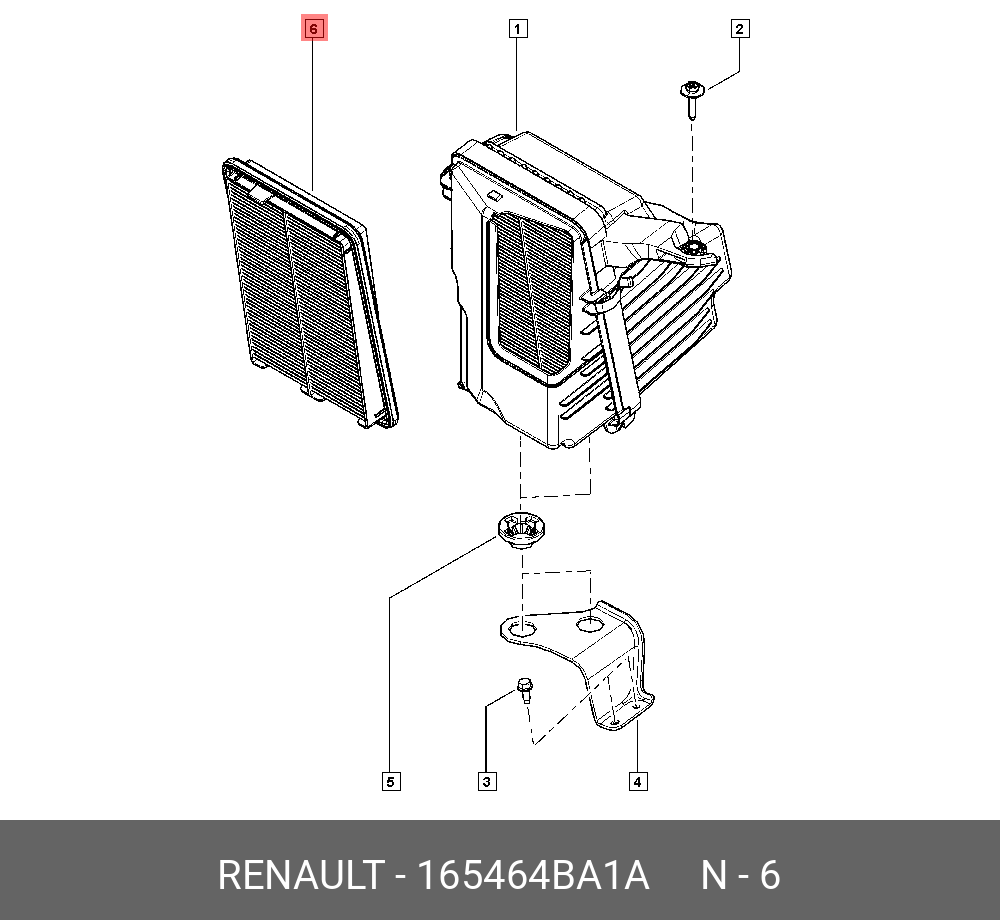 Фильтр воздушный - Renault 1654 64B A1A