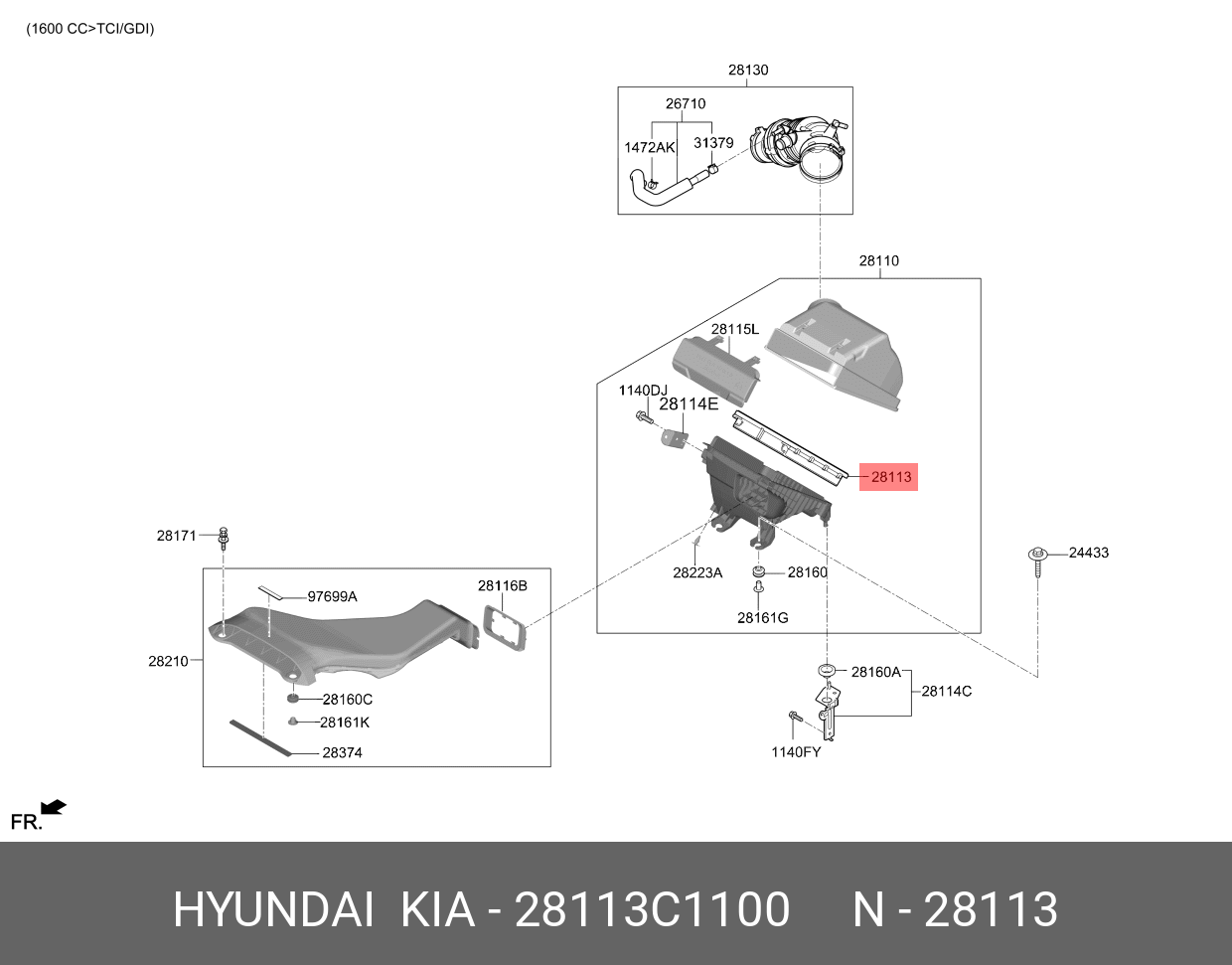 Фильтр воздушный - Hyundai/Kia 28113-C1100